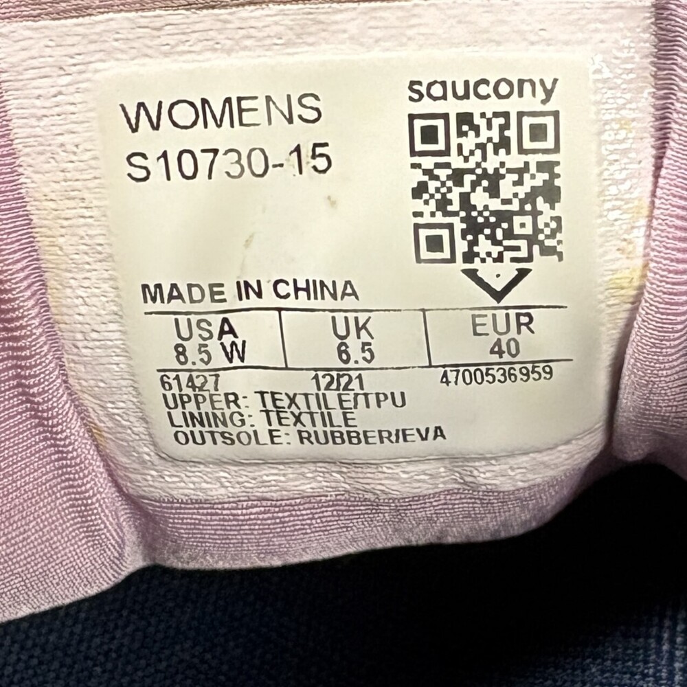 Saucony Women's Gray and Pink PWRRUN+ Athletic Running Sneakers - Picture 10 of 10